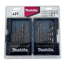 Jogo Broca 21 Pc Madeira/Aço/Widea - MAKITA Jogo Broca 21 Pc Madeira/Aço/Widea - MAKITA