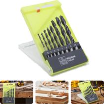 Jogo Broca Aço 3 Pontas Compensado Madeira 3 - 10 mm 8 Peças Tradestar