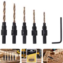 Jogo Broca com Escareador 6 - 14 mm para Madeira 6 Peças Tradestar