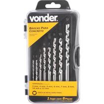 Jogo broca de vídea 3-12mm din 8039 para concreto caixa metálica com 8 peças - Vonder Jogo broca de vídea 3-12mm din 8039 para concreto caixa metálica com 8 peças - Vonder