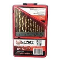 Jogo Broca Para Metal 13 Pcs Revestido Em Titânio Com Estojo Jogo Broca Para Metal 13 Pcs Revestido Em Titânio Com Estojo
