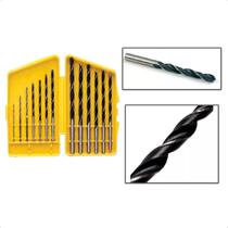 Jogo Brocas Para Madeira Com 13 Brocas Aço Carbono 1.5a6.5mm