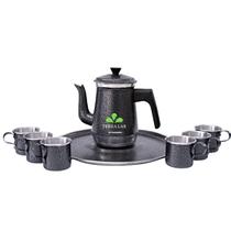 Jogo Bule Canecas Xícaras Café Chá Bandeja Retro Mariquinha