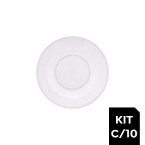 Jogo c/10 Pratos Raso de Melamina Basic Branco 25cm Lyor