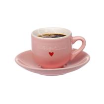 Jogo C/12 peças Xícaras c/pires Café Porcelana 90ml Lamour - Haüskraft