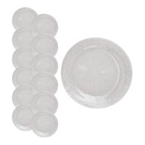 Jogo C/12 Pratos Acqua Sobremesa Vidro 18,5cm Nadir