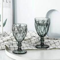 Jogo c/ 12 Taça Diamond Cinza Metalizada 340ML Clássica Chic Jogo c/ 12 Taça Diamond Cinza Metalizada 340ML Clássica Chic