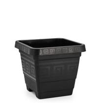 Jogo C/ 2 Vasos Quadrado Grande 18L Preto/ Areia Jardim Hortas Plantas Flores