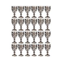 Jogo C/ 24 Taça Diamond Cinza Metalizado 340ml Chumbo - Luxo