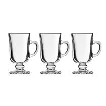Jogo C/ 3 Canecas de Vidro Xícara 120ml Café Irish Coffee e Cappuccino