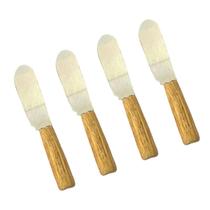 Jogo C/4 Espátulas Inox Cabo Madeira Para Passar Manteiga