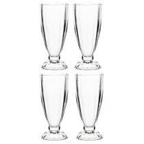 Jogo C/ 4 Taças Copos Para Sorvete Milk Shake 330ml Vidro Sobremesa Resistente Jogo C/ 4 Taças Copos Para Sorvete Milk Shake 330ml Vidro Sobremesa Resistente
