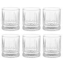 Jogo C/ 6 Copos Baixos de Vidro 380ml Wiskey Bebidas Drinks Lapidado Jogo C/ 6 Copos Baixos de Vidro 380ml Wiskey Bebidas Drinks Lapidado