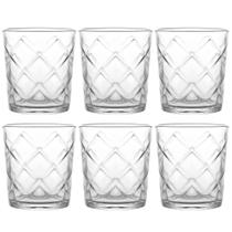 Jogo C/ 6 Copos Baixos de Vidro Vitrage 360ml Whisky Drinks Bebidas Bar Restaurantes Eventos