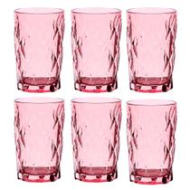 Jogo C/ 6 Copos de Vidro Diamond Rosa Ametista 350ml Luxo Bebidas Água Suco Jogo C/ 6 Copos de Vidro Diamond Rosa Ametista 350ml Luxo Bebidas Água Suco