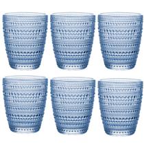 Jogo C/ 6 Copos de Vidro Pérola Azul 300ml Luxo Bebidas Água Suco Jogo C/ 6 Copos de Vidro Pérola Azul 300ml Luxo Bebidas Água Suco