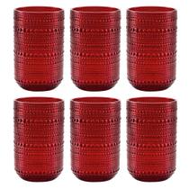 Jogo C/ 6 Copos de Vidro Pérola Rubi 460ml Luxo Bebidas Água Suco