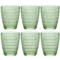 Jogo C/ 6 Copos de Vidro Pérola Verde 300ml Luxo Bebidas Água Suco Jogo C/ 6 Copos de Vidro Pérola Verde 300ml Luxo Bebidas Água Suco