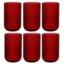 Jogo C/ 6 Copos de Vidro Versalhes Rubi 460ml Luxo Bebidas Água Suco