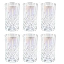 Jogo C/ 6 Copos Long Drink de Vidro Dublin Rainbow 360ml Drinks Bebidas