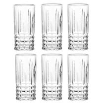 Jogo C/ 6 Copos Sun Stone de Vidro 360ml Long Drink Bebidas Coquetéis Suco Água Resistente Luxo Jogo C/ 6 Copos Sun Stone de Vidro 360ml Long Drink Bebidas Coquetéis Suco Água Resistente Luxo