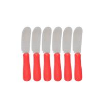 JOGO C/6 MINI ESPÁTULAS P/ PATÊ GELÉIA INOX - Vermelho JOGO C/6 MINI ESPÁTULAS P/ PATÊ GELÉIA INOX - Vermelho