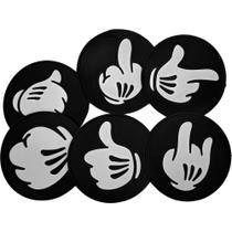 Jogo C/ 6 Porta Copo Borracha Escorredor Bolacha Hands