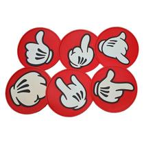 Jogo C/ 6 Porta Copo Borracha Escorredor Bolacha Hands