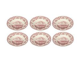 Jogo c/ 6 Pratos Fundos Louça Inglesa Johnsons Bros Rosa