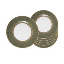 Jogo c/6 Pratos Raso Celebrate Verde Plus Cerâmica Alleanza