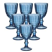 Jogo c/6 taças de vidro 360ml madrid azul cl tcvi103 - CASAMBIENTE