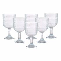 Jogo C/ 6 Taças de Vidro Pérola Rainbow 390ml Mesa Posta Bebidas Água Suco