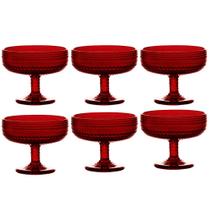 Jogo C/ 6 Taças de Vidro Sobremesa Pérola Rubi 310ml Mesa Posta Luxo