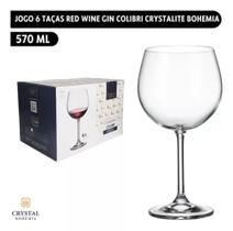 jogo c/6 taças de vinho cristal red wine glass 570ml - Crystal bohemia