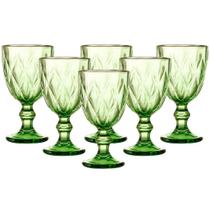 Jogo C/ 6 Taças Diamond Verde Esmeralda 340ml Mesa Posta Bebidas Água Suco Jogo C/ 6 Taças Diamond Verde Esmeralda 340ml Mesa Posta Bebidas Água Suco