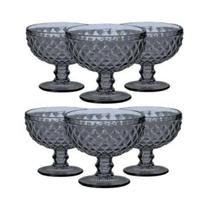 Jogo C/ 6 Taças P/ Sobremesa Bico De Abacaxi Haüskraf 310Ml Azul