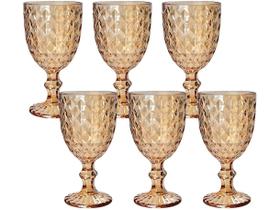 Jogo c/6 Taças para Água Roman 345ml, Vidro, Âmbar -