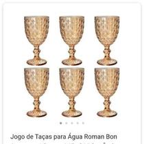 Jogo c/6 Taças para Água Roman 345ml, Vidro, Âmbar -