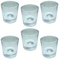 Jogo C/6 unds Copo Whisky Vidro Grosso Lapidado 290ml