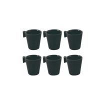 Jogo c/6 Unid Mini Caneca 80ml Black Preto Mimo Style