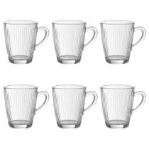 Jogo C/6 Xícaras de Vidro Óptico Transparente 160ml P/ Chá Café Bebidas