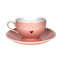 Jogo C/6 Xícaras Lamour Com Pires Porcelana Chá Café 160ml