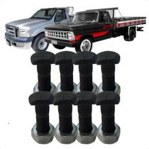 Jogo C/ 8 Parafusos 5/8x55mm Traseira C Porca Rosca Esquerda