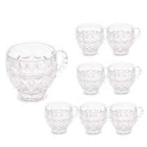 Jogo c/ 8 Xícaras de Chá de Vidro Cristal Lile Lyor Cor Transparente 200ml