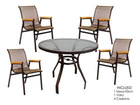 Jogo C/mesa 90cm De Diâmetro + 4 Cadeiras Para Área Externa Jogo C/mesa 90cm De Diâmetro + 4 Cadeiras Para Área Externa