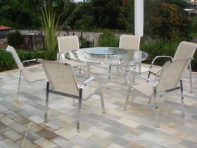 Jogo C/mesa De Vidro Temperado Giratória 1,80m + 8 Poltronas Jogo C/mesa De Vidro Temperado Giratória 1,80m + 8 Poltronas