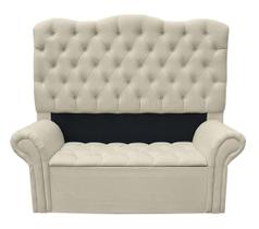 Jogo Cabeceira + Recamier Baú Agnes Para Cama Box Casal 1.28