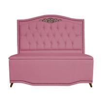 Jogo Cabeceira + Recamier Calçadeira Para Cama Box Casal Padrão 138 Cm - Suede - Sv Decor