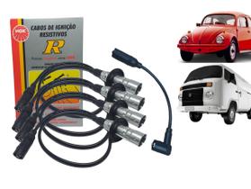 Jogo Cabo Vela Fusca Kombi 1600 C/ Pino NGK ST-V13 Jogo Cabo Vela Fusca Kombi 1600 C/ Pino NGK ST-V13