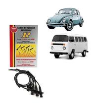 Jogo Cabo Vela Fusca Kombi Brasilia Gasolina Sem Pino NGK Jogo Cabo Vela Fusca Kombi Brasilia Gasolina Sem Pino NGK